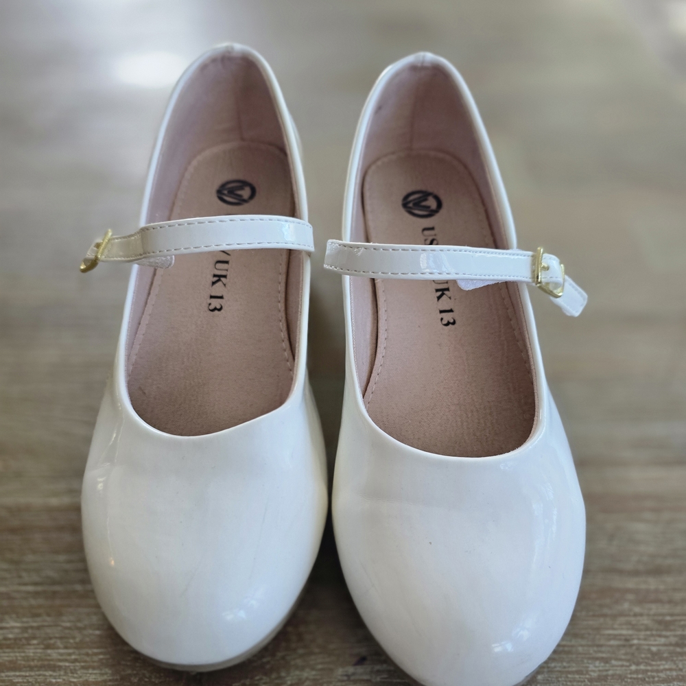 White Kids Mary Jane Shoes